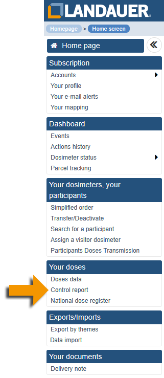 dosimetry report control