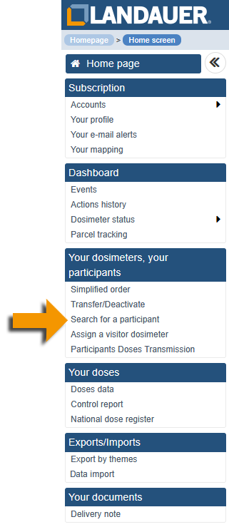 search a participant